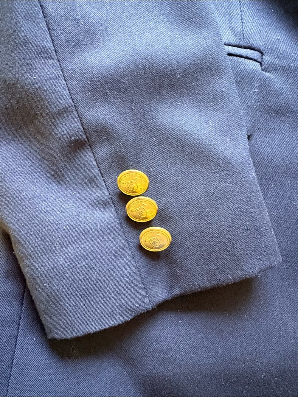 Boys Lauren- Ralph Lauren Navy Blue Blazer with Gold Buttons-10R - Picture 2 of 15